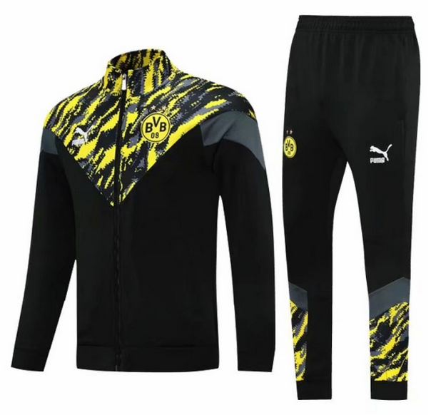 2021/22 Dortmund Black Yellow Training Kits Jacket with Pants